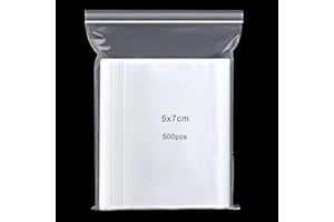QIKAARA 500 Stück Druckverschlussbeutel Wiederverschließbare,5x7cm Klein Zip Beutel Zipper Plastikbeutel Durchsichtige PE Polybeutel Klar Plastiktüten tüten Reißverschluss Tütchen für Packung ziplock bags