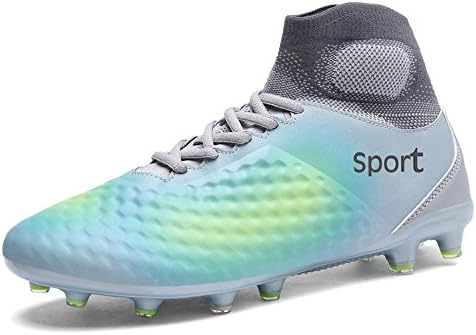 TUCSSON Unisex Kids/Adult AG/FG Football Boots Teenagers Professional Soccer Athletics Training Shoes Sports Sneakers(Grey,EU Size 36)