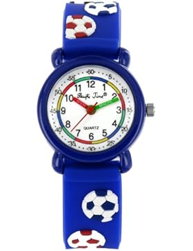 Pacific Time Kinder-Armbanduhr Fussball Armbanduhr Kinder Jungen Soccer Jungs Kinderuhren Uhren Lernuhr farbige...