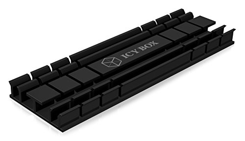 Icy Box m2hs de 701  Disipador para 1  x M 2  SSD  2280   aluminio  extra fino  5  mm   2  de silicona t  rmica leitpads  Negro