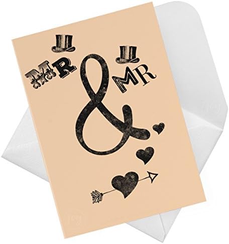 Vintage Wedding Anniversary Card (Gay Lesbian Straight Letterpress Style) JC0032