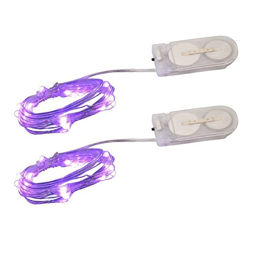 LED Lichterkette wasserdicht 2m 20er für Adventskranz mit LED Basteln Batteriebetrieben weihnachtsdeko Lichtfarbe Lila - 2