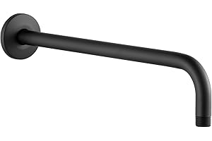 OFFO Shower Arm with Flange 30cm(12 inch) Universal Wall-Mounted Replacement Shower Arm for Fixed Shower Head and Rain Shower Head, Matte Black