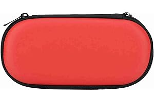 SOJARE Storage Cover for PS VITA, Hard Shell Protective Cover, Hard case Protective Bag, mesh Pocket Design, Waterproof and Shockproof, for PS VITA (red)