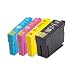 Produktbild 4er Set Tintenpatronen kompatibel zu Epson 34XL T3471 T3472 T3473 T3474 | Inhalt 30ml schwarz ; je 14ml cyan magenta gelb | mit Chip |für Epson WorkForce Pro WF-3720 DW / WF-3720 DWF / WF-3725 DWF