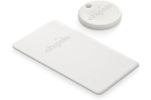 Chipolo Point BUNDLE - 1x ONE + 1X CARD - Rastreador Bluetooth para Llaves, Buscador de Carteras - Funciona con la aplicación Encontrar Mi Dispositivo de Google (solo Android) (Blanco apagado)