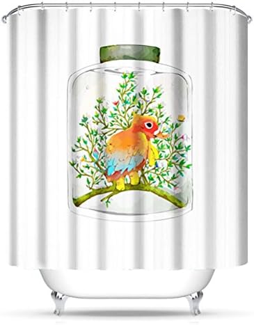 YLSFWSRY Shower Curtains Curtain Fabric Polyester 3D Waterproof Bathroom , Birds In A Bottle 180*180