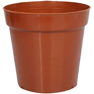 First Smart Deal 8 Inch Plastic Nursery Planter Pot Pack of 6 - Brown