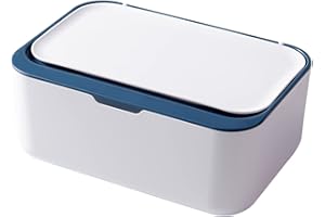 COADILNIO Baby Wet Wipes Box ,Wipes Dispenser Case , Keep Wipes Fresh Tissue Storage Case Container Plastic Napkin Box Toilet Paper Holder with Lid Seal for Home Office Car (Blue+white)