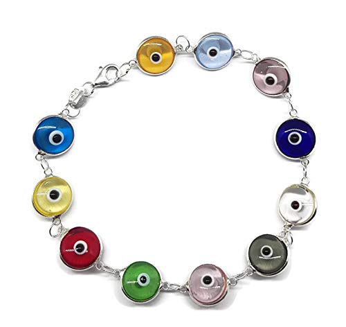 Mystic Jewels By Dalia 19cm Pulsera de Plata Mal de Ojo Transparente