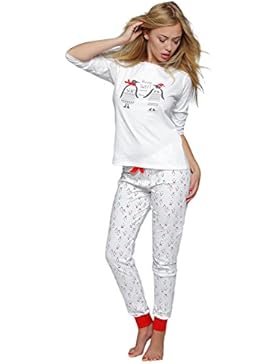 SENSIS stillvoller Baumwoll-Pyjama Schlafanzug Hausanzug aus feinem T-Schirt und bequemer Hose, made in EU