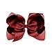 AKA 6" Big Bow Hairpins Hair Clips for Children Kids Girls Hair Handmade Alligator Clips Accessories (Burgundy)