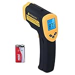 Etekcity 1080 Thermomètre Infrarouge Sans Contact Laser de -50°C à 550°C avec Ecran LCD Rétroéclairé, Pile fournie, Garantie 2 Ans, Jaune