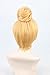 Topcosplay Women's Short Golden Yellow Straight Stand Top Bun Cosplay Wig Christmas Party Hair