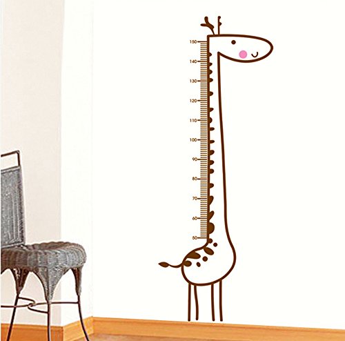 ufengke® Cartoon Animal Cute Giraffe Height Chart Decals, Children's Room Nursery Removable Wall Stickers Murals