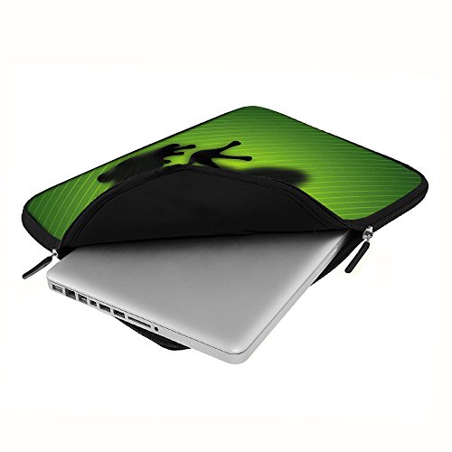 PEDEA Design Schutzhülle Notebook Tasche bis 17,3 Zoll (43,9cm) mit Mauspad und schnurloser Maus, Green Frog - 5