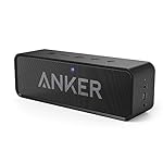 Anker SoundCore Portable Bluetooth 4.0 Stereo Speaker with 24-Hour Playtime, 6W Dual-Driver, Low Harmonic Distortion, Patented Bass Port and Built-in Microphone for Calls for iPhone, iPod, iPad, Samsung, Echo, LG and others