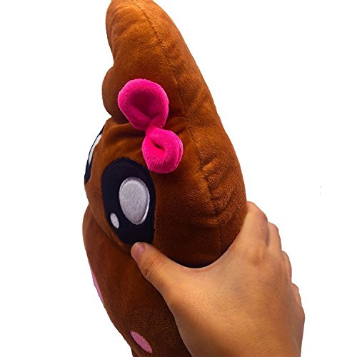 Emoji Kissen Großer Kopfkissen 3 Stück Set, Emoticn Weiche Gefüllte Plüschkissen Farben – Kackbraun, rosafarbige Prinzessin, Regenbogen (Groß Emoji 33cm) - 6
