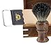 Hand Assembled Classic Collection Vintage Barber Salon Outstanding Wooden Box Straight Cut Throat Wooden Shaving Razor Wooden Black Badger Hair Shaving Brush Natural Tan Cow Leather Strop & DOVO Honing Paste. Gift Set 5 Pc Luxury Kit.
