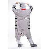 Free Fisher Damen/ Herren Schlafanzug Pyjama, Tier Kostüm, Katze Grau, Gr. L (Körpergröße 170-178 CM) - 