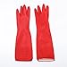 Produktbild zantec Küche Waschen Handschuhe 38 cm lang wasserdicht Elastic Gummi Handschuh Esszimmer Gericht Reinigung rot 1 Paar M
