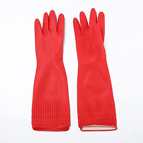 Preisvergleich Produktbild Zantec Gummihandschuh, Küche Waschhandschuhe 38cm lange wasserdichte elastische Gummihandschuh Esszimmer Geschirrreinigung