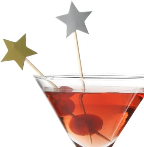 Kogler 40 Pieces Party-Picker Stars in Showbox, Wood, Gold/Silver, 30 x 30 x 11 cm