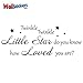 Twinkle Twinkle Little Star Nursery Kids Wall Sticker Quote Decal (Medium, Silver)