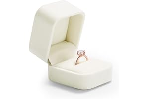 Oirlv Blanc Velours Boite a Bijoux,Boite a Bague,Utilisée Pour Le Mariage,Les Fiançailles,L'affichage de Bague