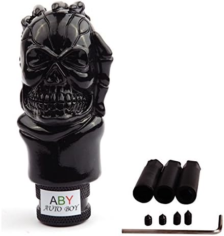 AutoBoy Gaost Skull Gear Stick Shift Shifter Knob Lever Cover Universal Fit For Car Manual Transmission and Automatic Transmission Without Lock Button(Black)