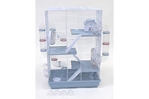 SKY PETS Little Zoo Harriet Hamster Cage With Tubes Blue
