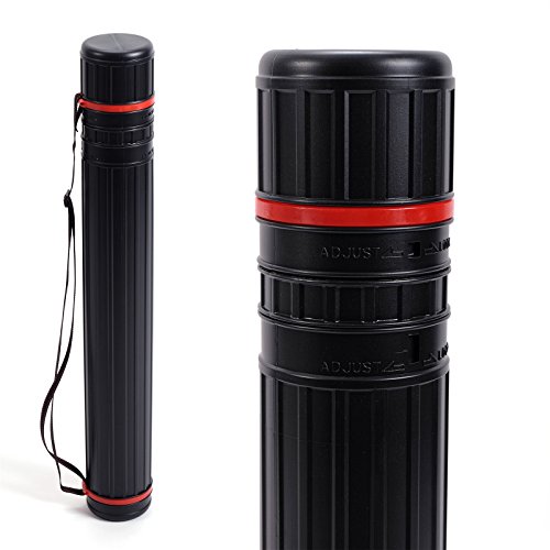 PRAKTISCHER ZEICHENROLLEN KÖCHER | ausfahrbar 78-135 cm, schwarz | Transportrolle, Rollenhalter - 2