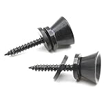 Material: Metal ACAMPTAR 2pcs Correa de Guitarra Bloqueo Pines Clavija Metal para Guitarra electrica acustica Ukelele Bajo Universal Negro