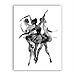 Produktbild Poster Aquarell Ballerina Wand Kunstdruck Schwarzweiß Abstrakt Ballerina Tänzer Poster Wandbilder C 50x70cm