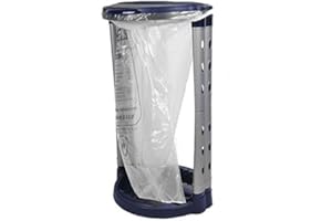 Spetebo Stojak na worki na śmieci z pokrywą i pierścieniem zaciskowym – 120 l – stojak na duże worki na śmieci – żółty worek na śmieci