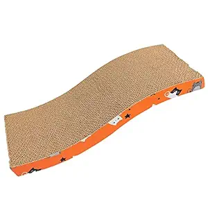 RvPaws Pet Kitten Corner Sisal Wall Cat Scratching Post Board with Wave Curved Catnip Catch Board Toy for Cats (Color May Vary, Pack of 1)