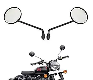 Bike Auto Accessories Heavy Mirrors for Royal Enfiled Bikes Like Classic 350 500 Standard 350 500 Electra 350 500 Pair of 2 (Steel)