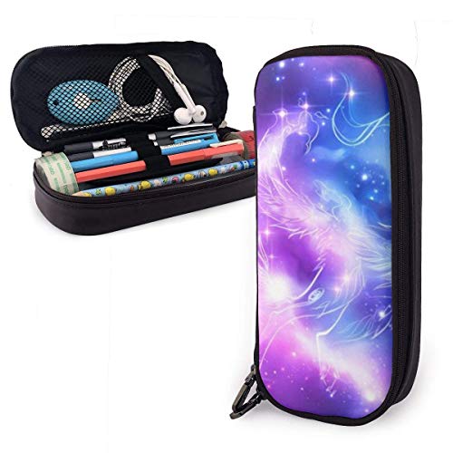 Wolf 's Paradise Galaxy étui à crayons en cuir durable étudiants papeterie pour Middle High School Collage Office