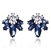 Produktbild XAFXAL Damen Ohrringe,Ohrringe Frauen, Frauen Mode Temperament Bunte Crystal Stein Frauen Piercing Ohrstecker Strass Mit Intarsien Farbe: Silber Metall Ohrstecker Geschenk Schmuck Dunkelblau
