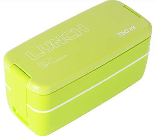 Lunch Box/Bento Box,MACDIAZ Mikrowellen Lunchboxen für Kinder geeignet 2 Ebenen für Essen Behälter werden aufeinander gesteckt