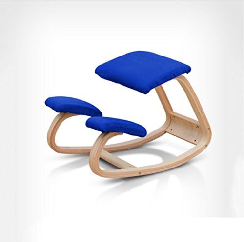 GUIYIZXM GRJH® Orthopedic chair Fashion Chair Solid wood Child learning chair Northern Europe Pupils Writing in the study Household teens Sit right computer chair 50cm high (Color : Sapphire Blue)