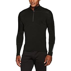 Helly Hansen HH LIFA MAX 1/2 Zip Camiseta Técnica Lana Merino, Hombre, Negro (Black), M