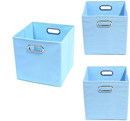 Modern Littles Organization Bundle-3 Storage Bins, Sky Blue