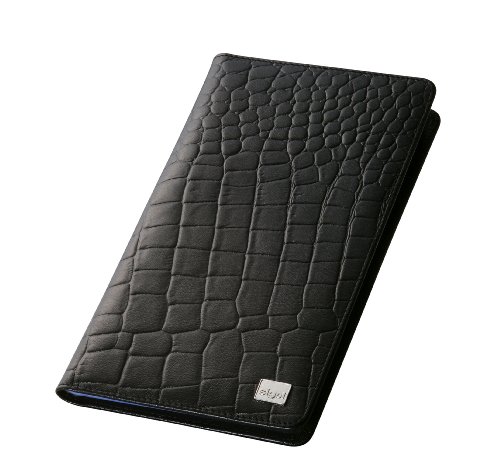 Preisvergleich Produktbild Sigel VZ212 Visitenkarten-Mappe, Leder Genova, schwarz, fein genarbt, mit 20 Sichthüllen, Vollrindleder mit Krokostruktur, für bis zu 120 Karten (max. 90x58 mm), 1 ST
