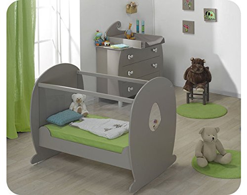 Pixie 3- Piece Nursery Furniture Set linen and sand with Plexi Cot
