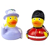 Lilalu Quitscheenten Die Queen mit Gardist Leibwache Bade...