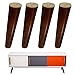 Produktbild 4x Möbelfüße aus Holz Sockelfuß für IKEA Regal Schränke Arbeitsplatte Schreibtisch 200mm Nussbaum Tischbeine