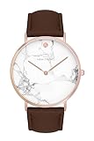 New Trend Unisex Armbanduhr Damen-Uhr Herren-Uhr Analog Quarzwerk Mesh-Armband Chronograph mit Dornschließe Marmor