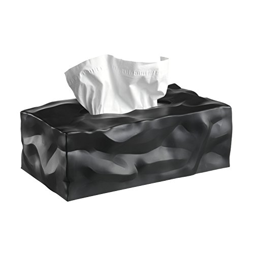 Essey 14414 Kosmetiktücher-Box Wipy II, rechteckiger Taschentuchspender, schwarz