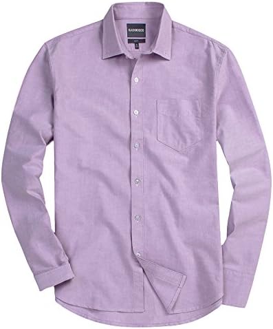 blackmogoo Mens Big and Tall Casual Slim-Fit Button Down Shirts Long Sleeve Button Up Dress Shirts